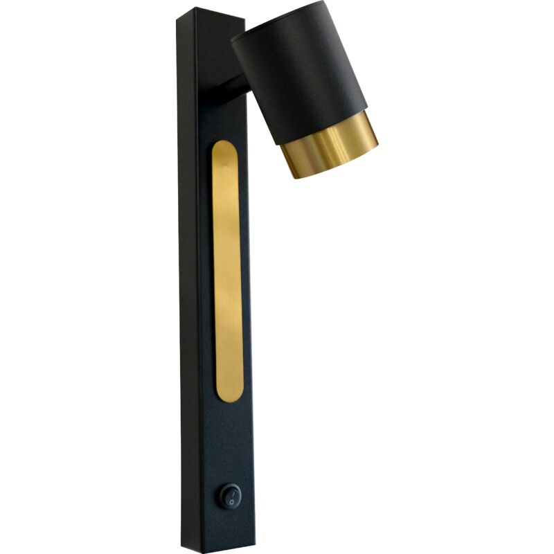 foto del prodotto look una lampada da parete moderna in stile minimalista gu10 nera e oro