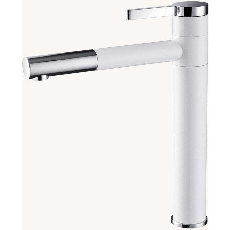 foto del prodotto lookshop miscelatore monocomando per lavabo bianco e cromato graffias