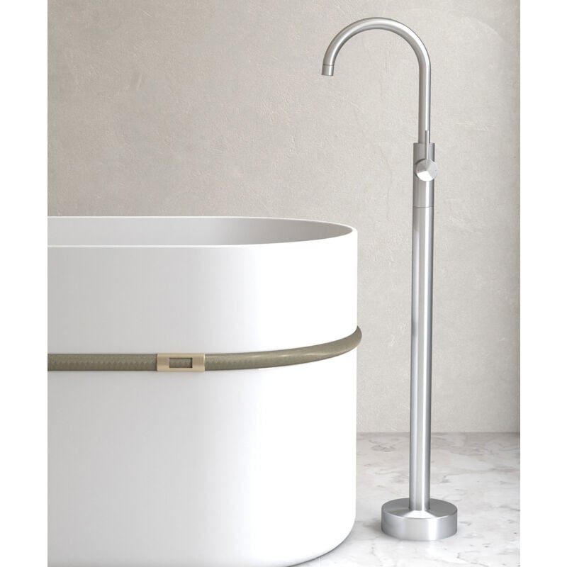 foto del prodotto lookshop - miscelatore monocomando per vasca in nichel spazzolato - corbeau