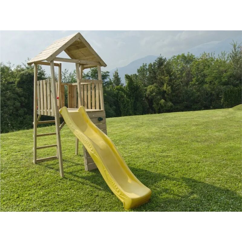 foto del prodotto losa esterni da vivere torretta kikka per bambini pino impregnato con scivolo 130x110cm losa