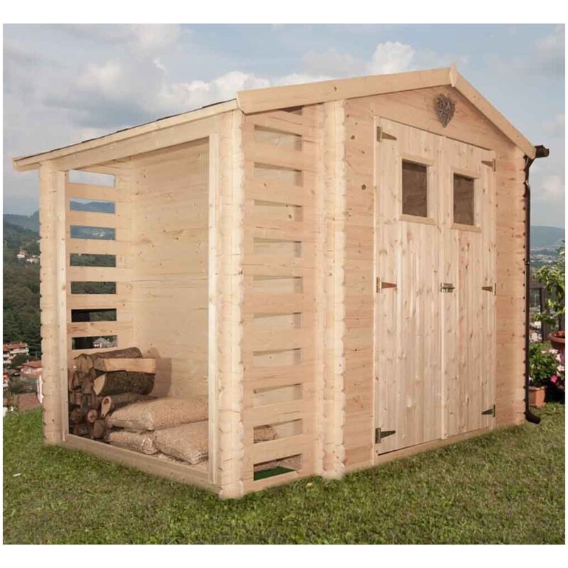 foto del prodotto losa legnami casetta in legno 2.5x2 legnaia 19mm giardino esterno attrezzi blockhouse rimessa