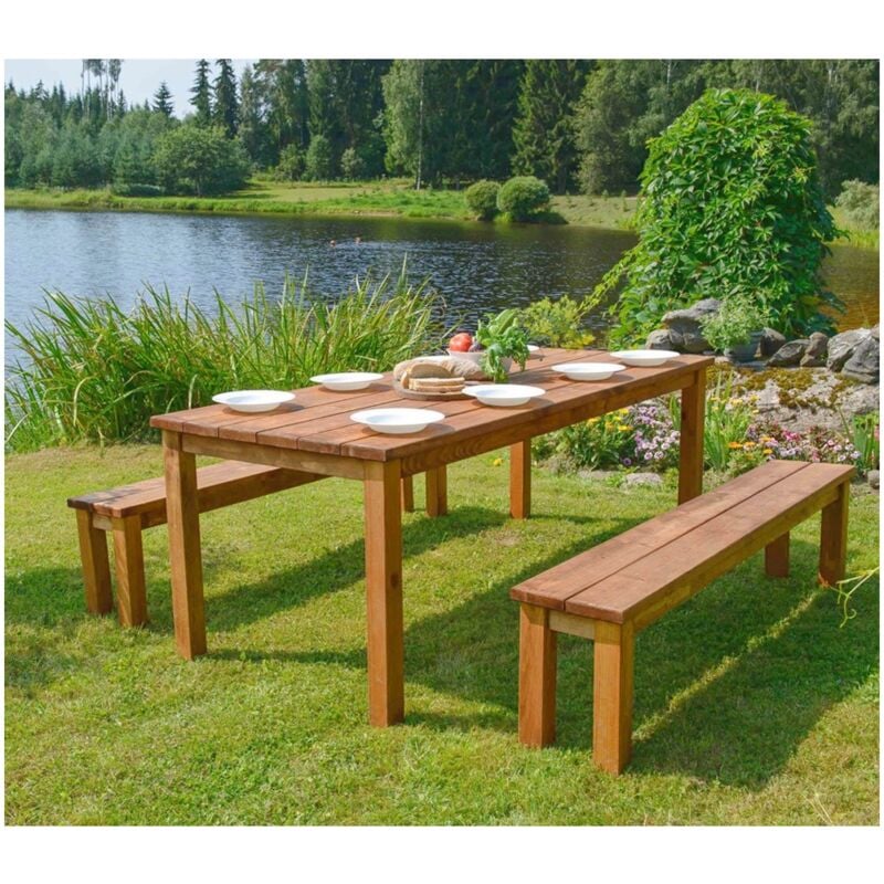 foto del prodotto losa legnami set tavolo e panche da pic nic tavolino in legno per giardino campeggio esterno