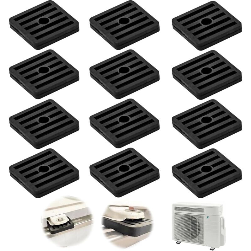 foto del prodotto lot de 12 amortisseurs de vibrations en caoutchouc de climatiseurs, coussin de choc pour climatisation pieds anti vibrations support pour condenseur