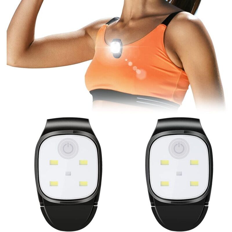 foto del prodotto lot de 2 lumi res de course clips de nuit ext rieur lumi re led rechargeable usb r fl chissante lumi re de s curit en plastique de train de course