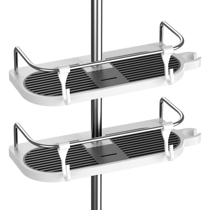 foto del prodotto lot de 2 sans per age tag re de douche pour rail de douche support d organisateur de salle de bains pour le shampooing, adapte le rail de 19mm