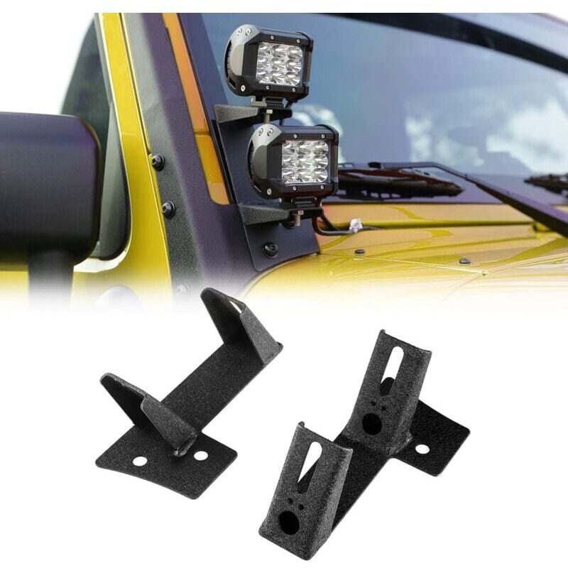 foto del prodotto lot de 2 supports d clairage led double pilier a pour charni re inf rieure de pare brise, support de montage de barre lumineuse tout terrain,