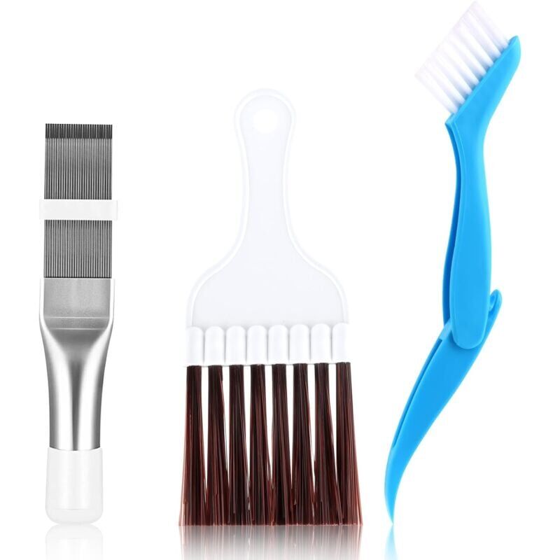 foto del prodotto lot de 3 peigne d'aileron de condensateur de climatiseur,brosse de climatiseur,brosse de nettoyage à ailettes,peigne de climatiseur,pour nettoyage radiateur, évaporateur, serpentins de réfrigérateur