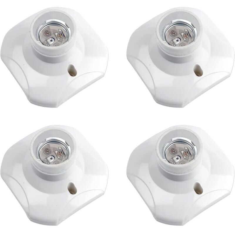 foto del prodotto lot de 4 douille plafond e27 visser, douille e27 garage, ac 220 240v, support douille pour ampoule led, base plafonnier culot e27, base de lampe