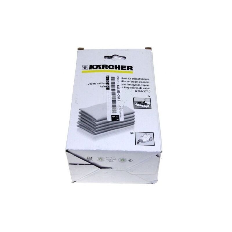 foto del prodotto lot de 5 lingettes pour nettoyeur vapeur karcher