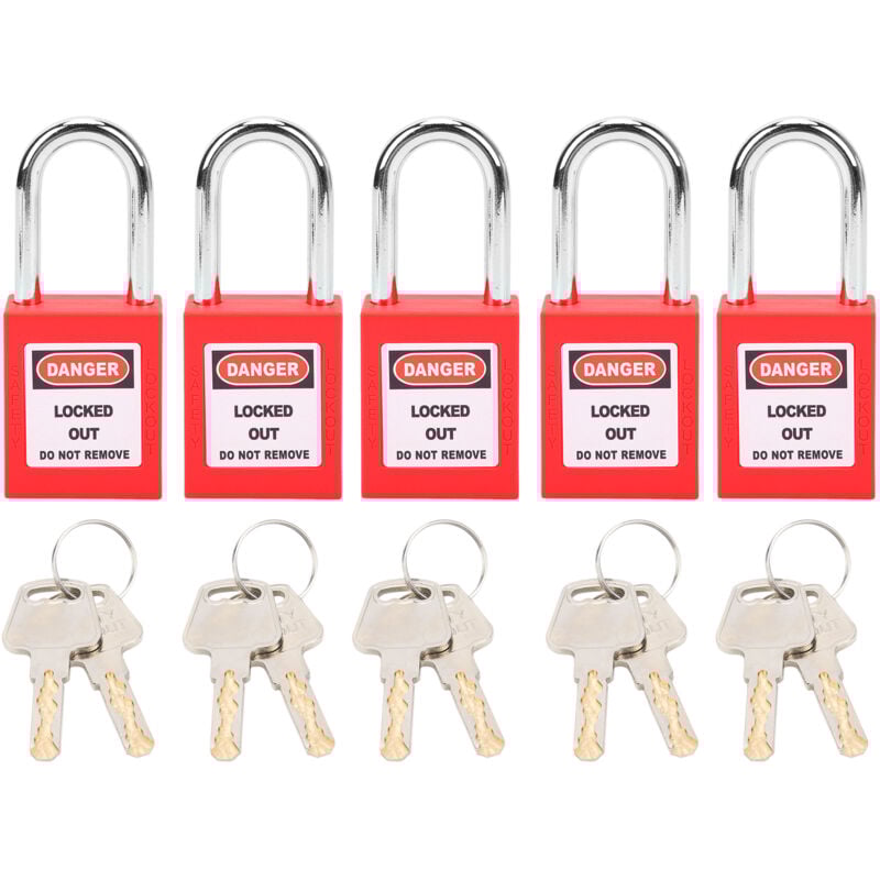 foto del prodotto lot de 5 verrous de verrouillage 38 mm en nylon pa et acier pour le transport logistique de l nergie nucl aire rouge