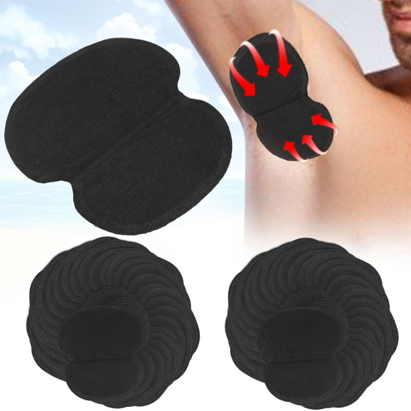 foto del prodotto lot de 60 coussinets anti transpiration pour aisselles en tissu non tiss pour v tements, coussinets anti transpiration pour aisselles, noir