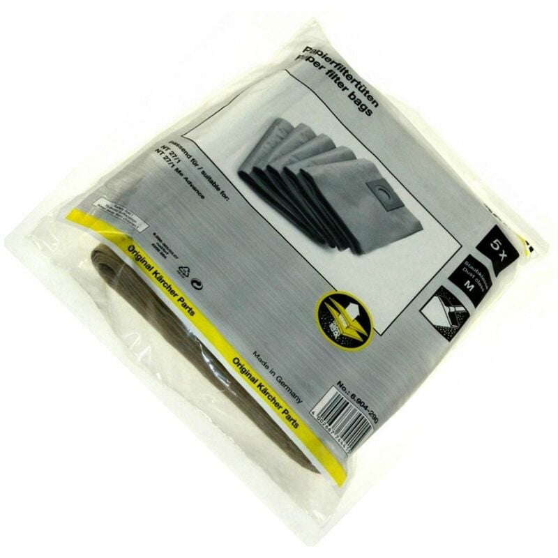 foto del prodotto lot di 5 sacchetti originali aspirapolvere k rcher 338793