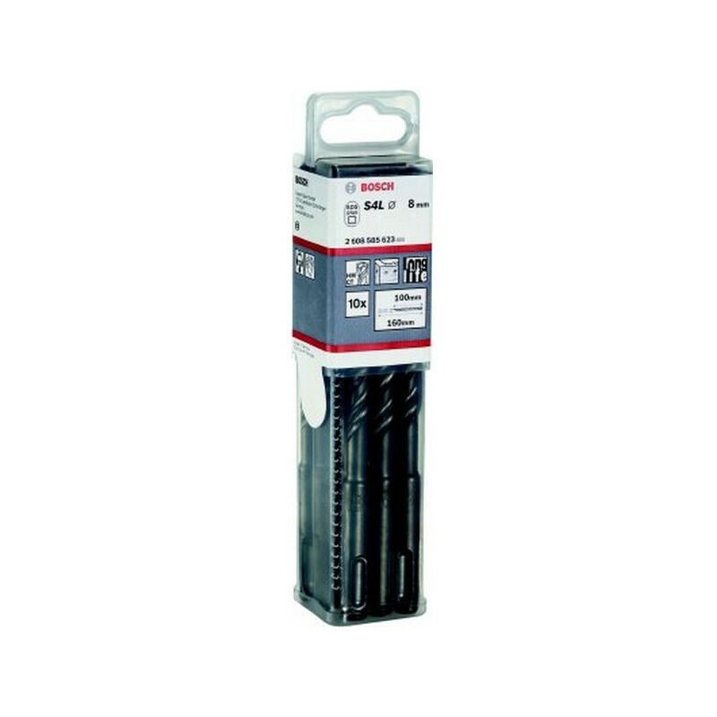foto del prodotto lot per martelli sds plus 5, grande scatola artigiani per dimensioni, 10 mm di lunghezza. dell elica 100mm di lunghezza. totale 160 millimetri