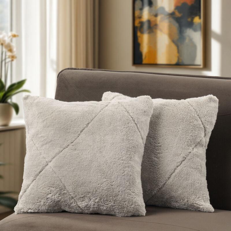 foto del prodotto lote de 2 fundas de coj n decorativa funda de coj n decorativa de sof skandi 2pcs set, crema paco home