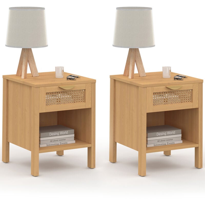 foto del prodotto lote de 2 mesillas edhen con 1 caj n 1 nicho