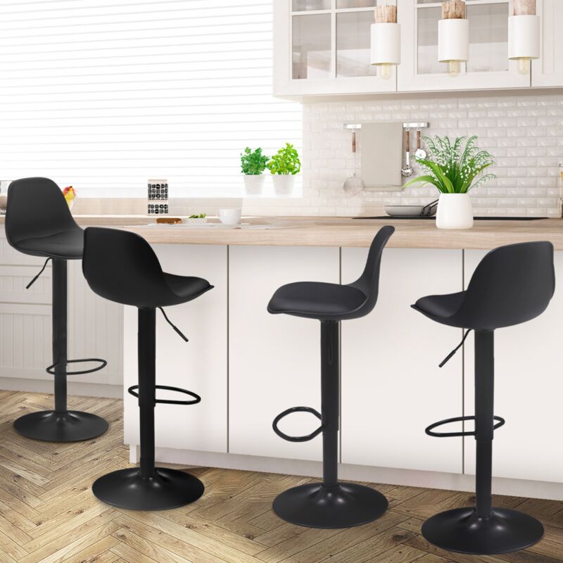 foto del prodotto lote de 4 taburetes de bar negros de dise o karl con patas negras