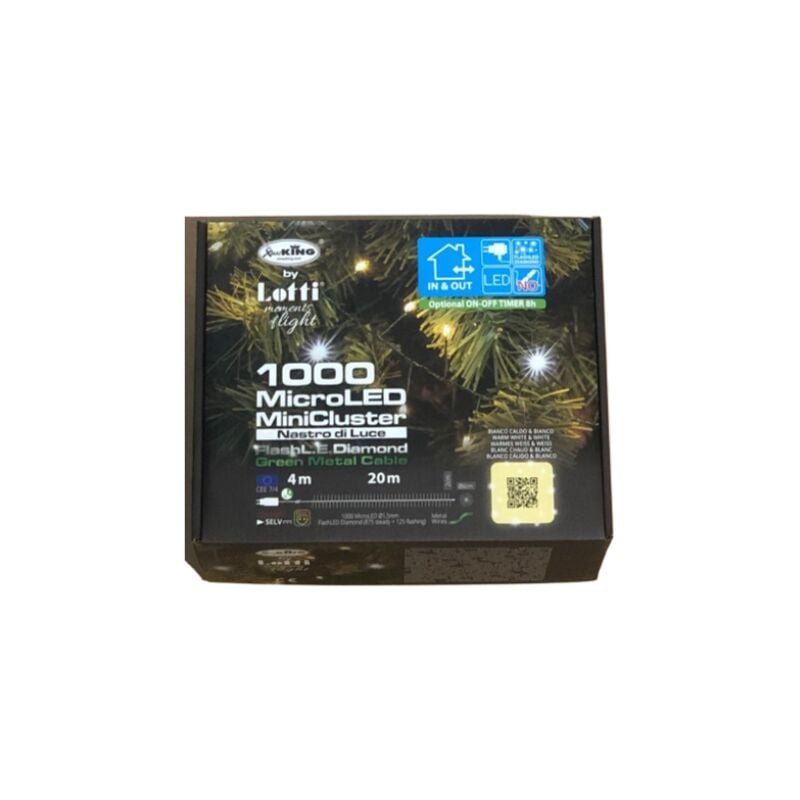 foto del prodotto lotti catena nsl6 nastro minicluster d6 1000 microled caldo freddo 20m importex