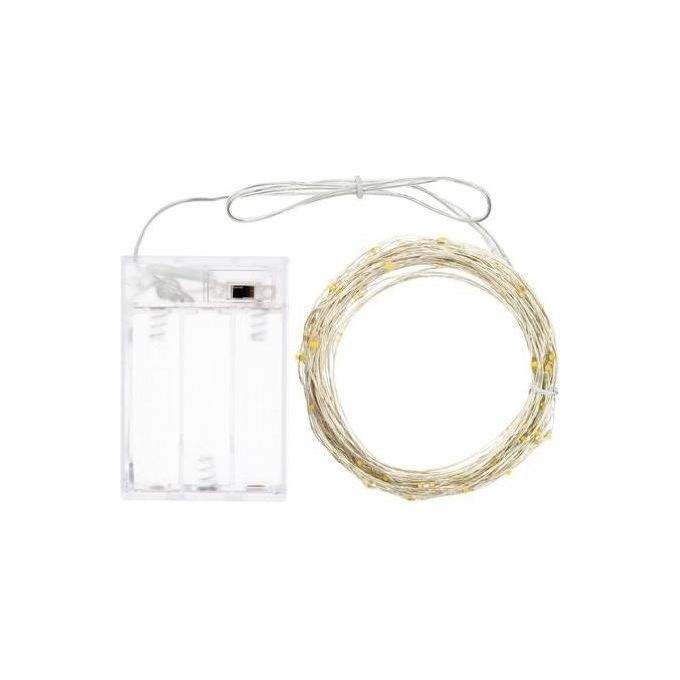 foto del prodotto lotti filo luci catena micro led bianco caldo 10mt