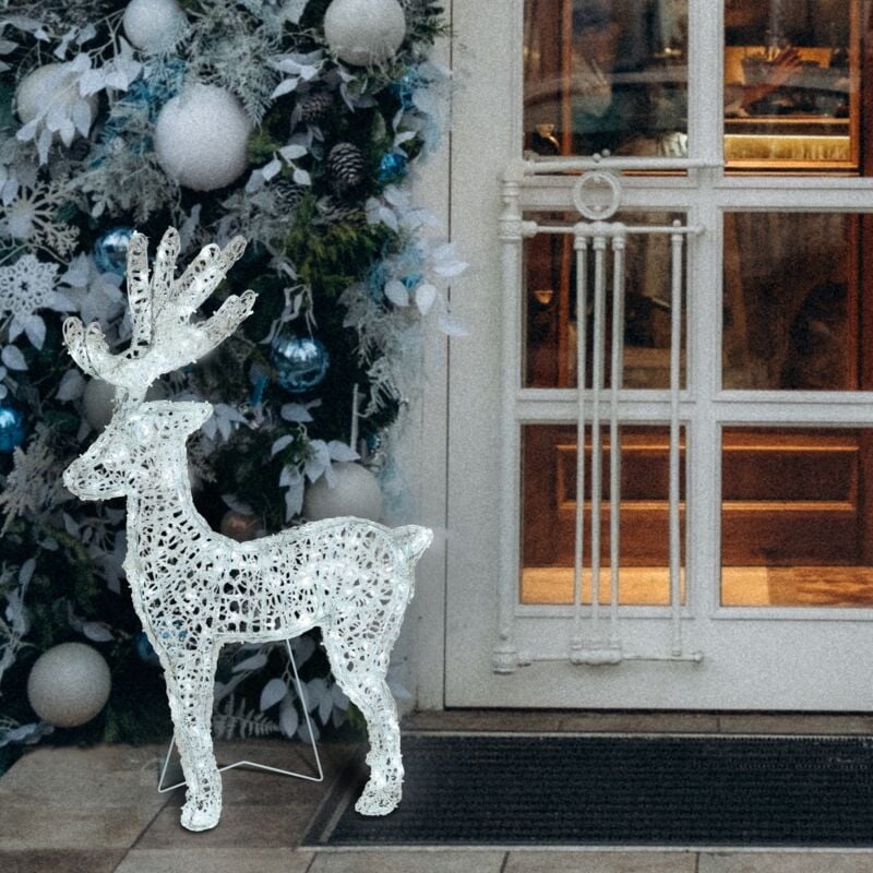foto del prodotto lotti importex decorazione natalizia renna 3d con led bianco per uso interno ed esterno 60 cm