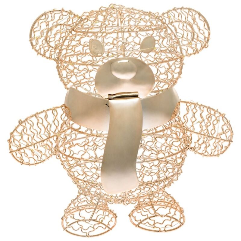 foto del prodotto lotti importex orsetto teddy bear luminoso con led bianco caldo champagne per interno seduto