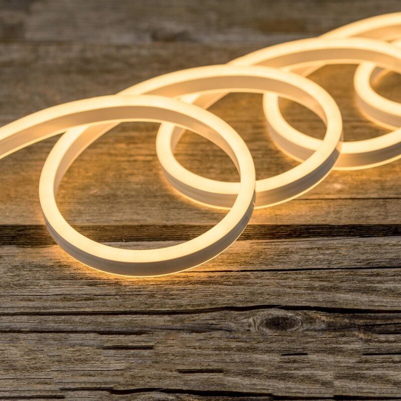 foto del prodotto lotti importex - tubo luminoso a led effetto neon 'bifacciale' decorazione per interno ed esterno -luce fredda 960 led - 8 mt