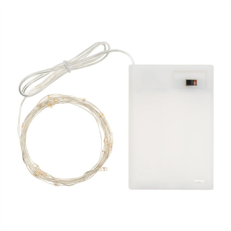 foto del prodotto lotti luci di natale catena con micro led e filo in metallo a batteria per interno luce fredda 40 micro led 3.9 mt