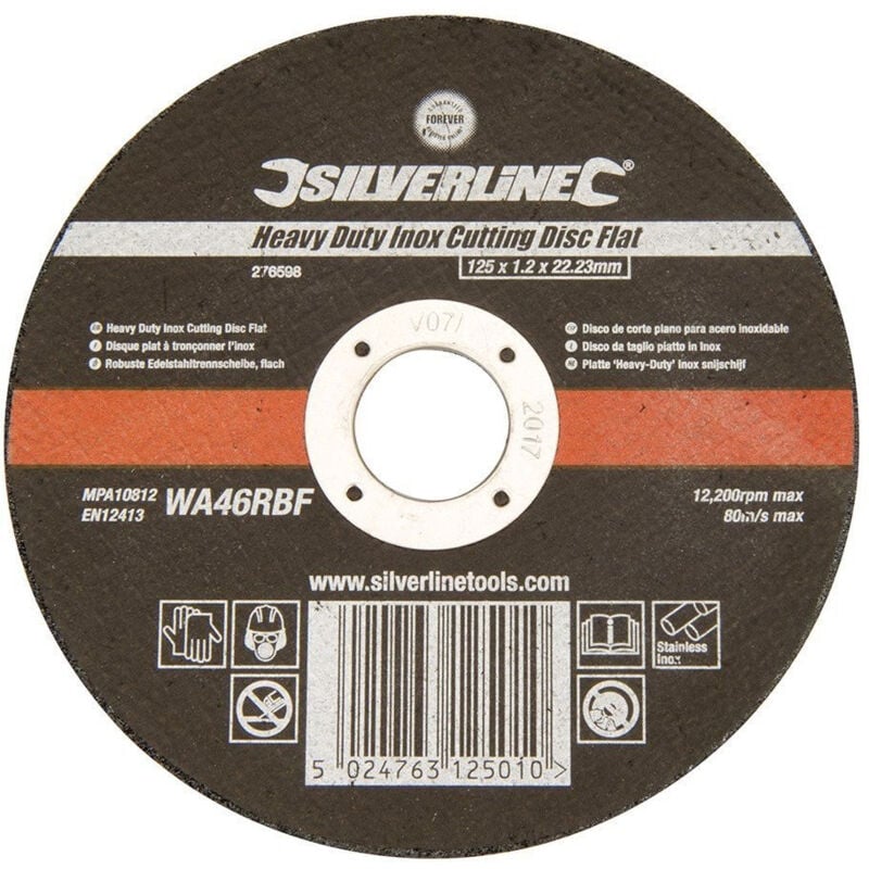 foto del prodotto lotto 10 dischi da taglio in acciaio e inox 125 x 1,2 x 22,2