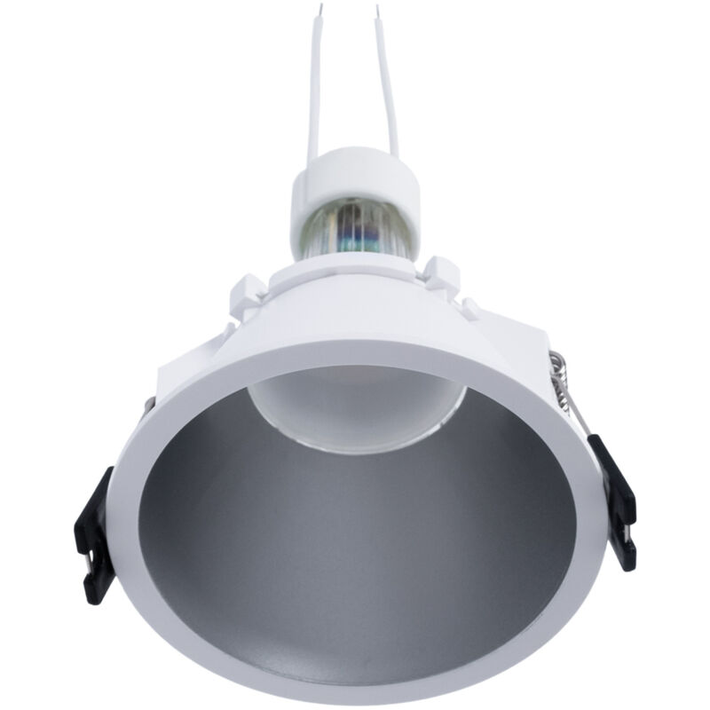 foto del prodotto lotto anello da incasso 93mm (argento) + lampadina gu10 5,4w + - bianco freddo