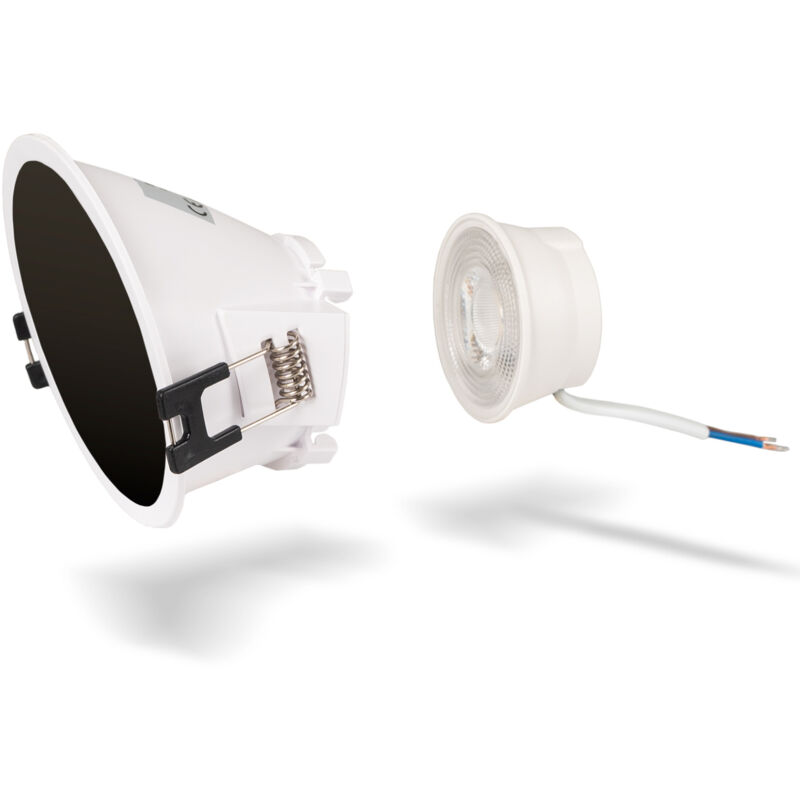 foto del prodotto lotto aro downlight asimmetrico 93mm modulo led mr16 5w bianco neutro bianco freddo