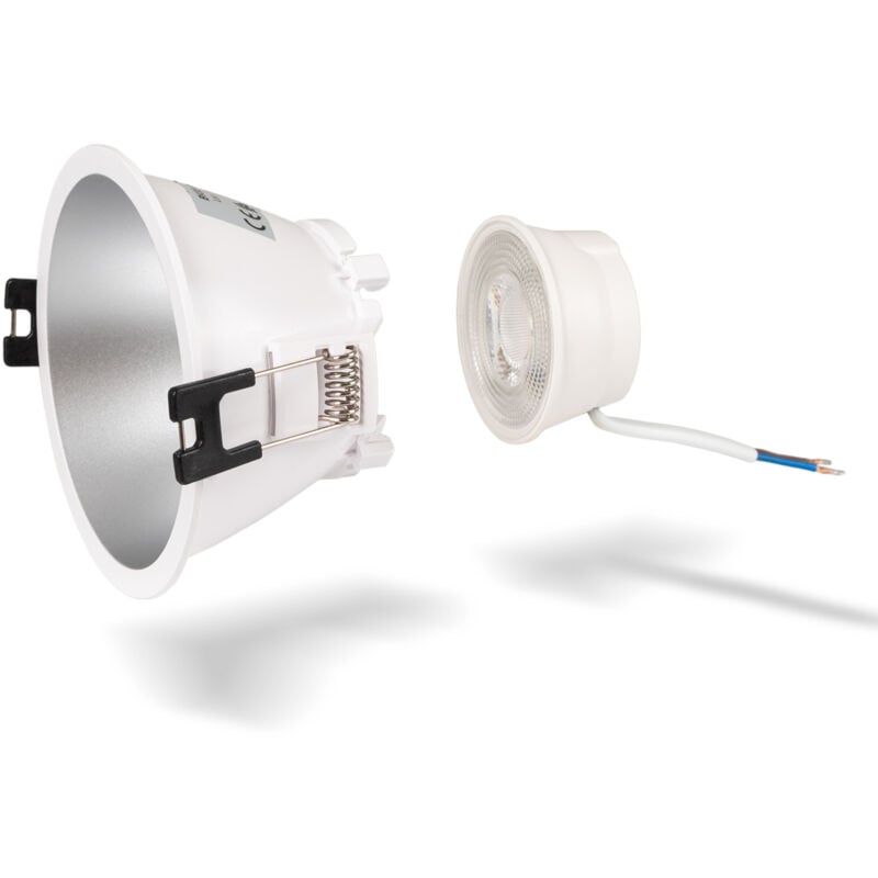 foto del prodotto lotto aro downlight rotondo 93mm modulo led mr16 5w bianco caldo