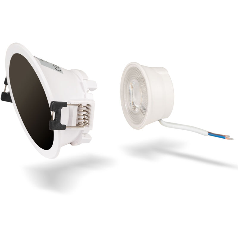 foto del prodotto lotto aro downlight rotondo asimmetrico 85mm modulo led mr16 5w bianco caldo bianco neutro