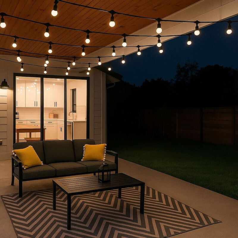 foto del prodotto lotto catena luminosa per esterni 10 metri 10 lampadine led