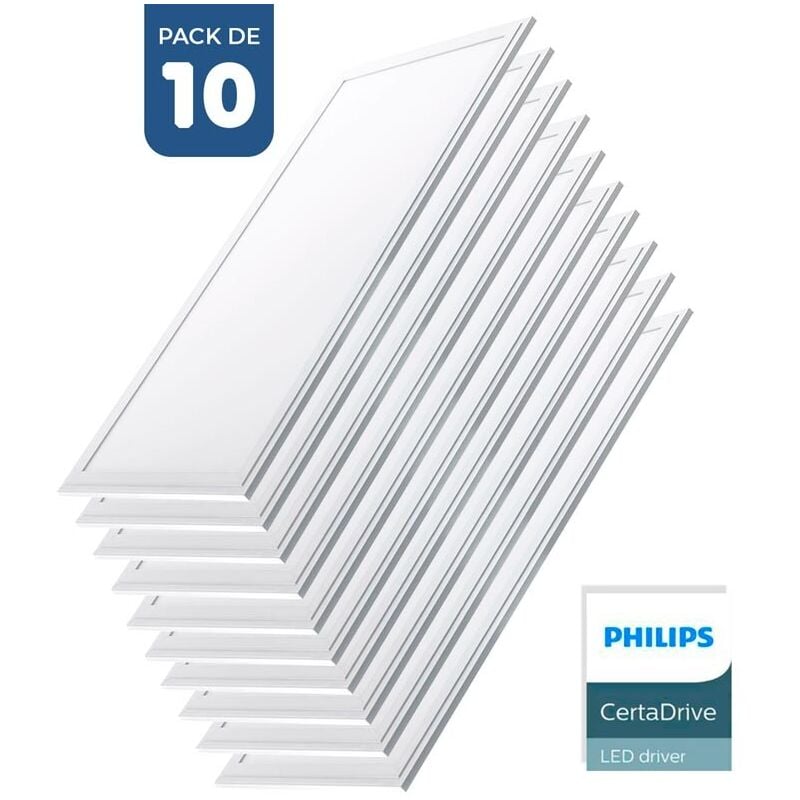 foto del prodotto lotto da 10 pannello led slim 120x30 cm driver philips bianco neutro