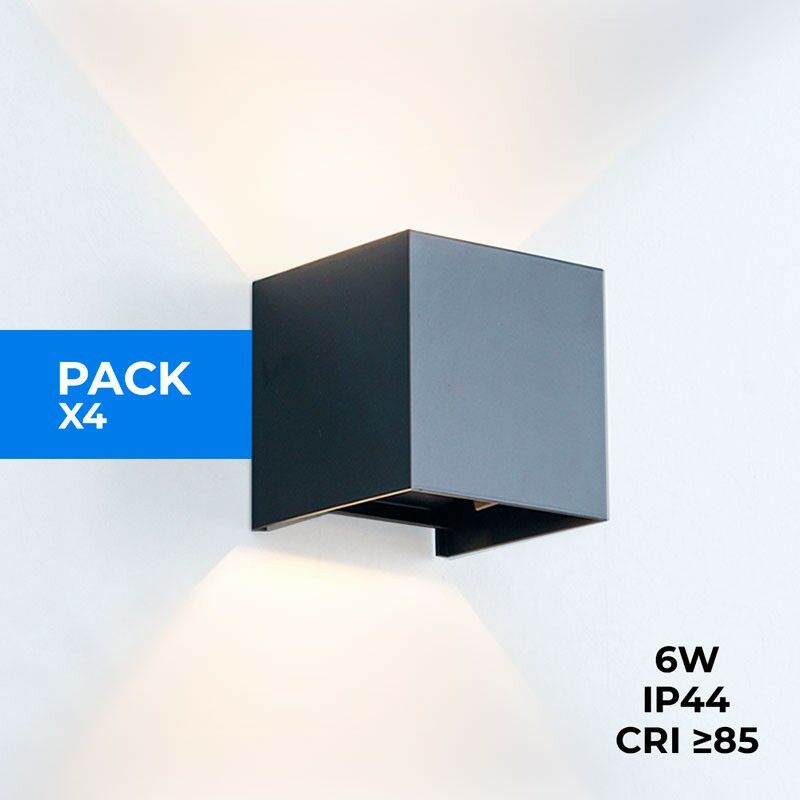 foto del prodotto lotto da 4 lampade da parete kurtin 6w con luce