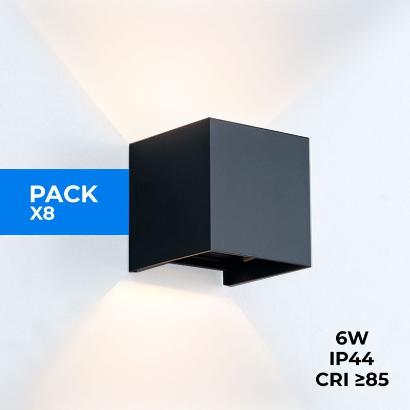 foto del prodotto lotto da 8 lampade da parete kurtin 6w con luce