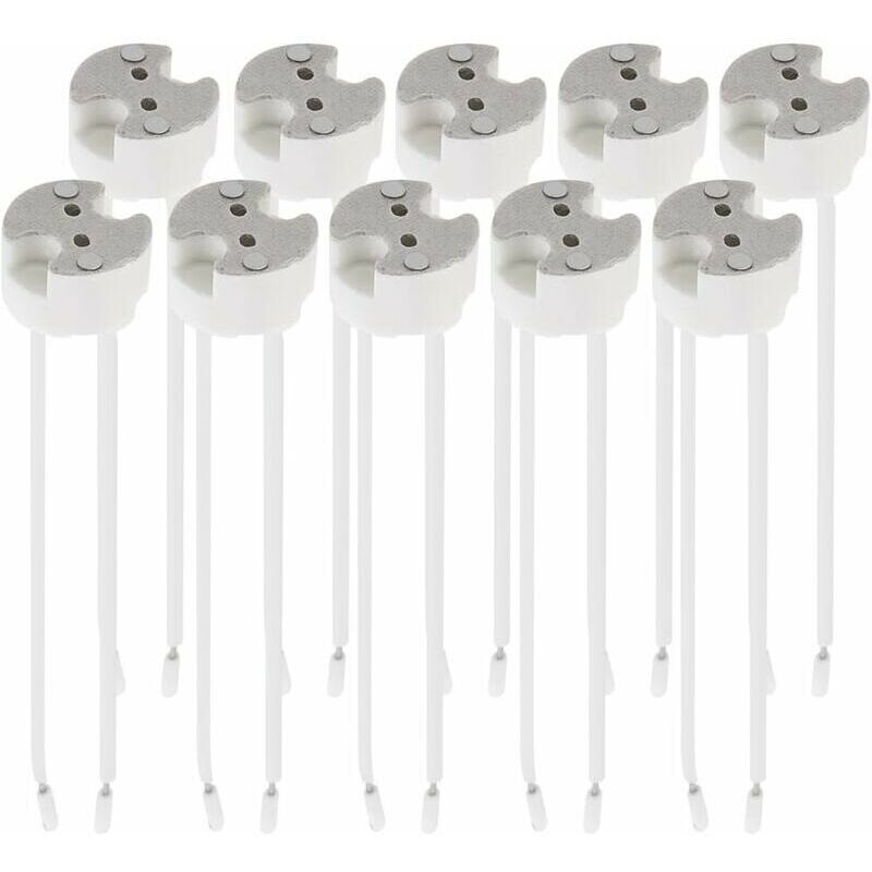 foto del prodotto lotto di 10 attacchi gu5.3 attacco gu5.3 o mr16 supporto con cavo 12v per lampadine tipo faretto alogeno led,