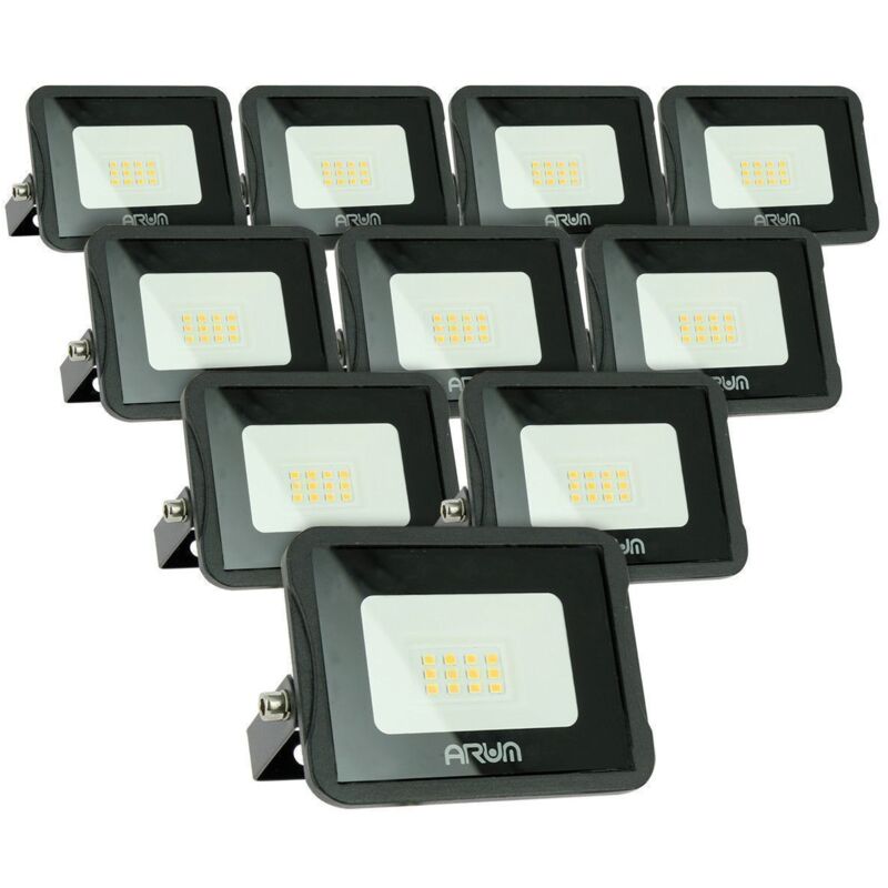 foto del prodotto lotto di 10 faretti led da esterno 10w ip65 temp rature de couleur 6000k bianco freddo