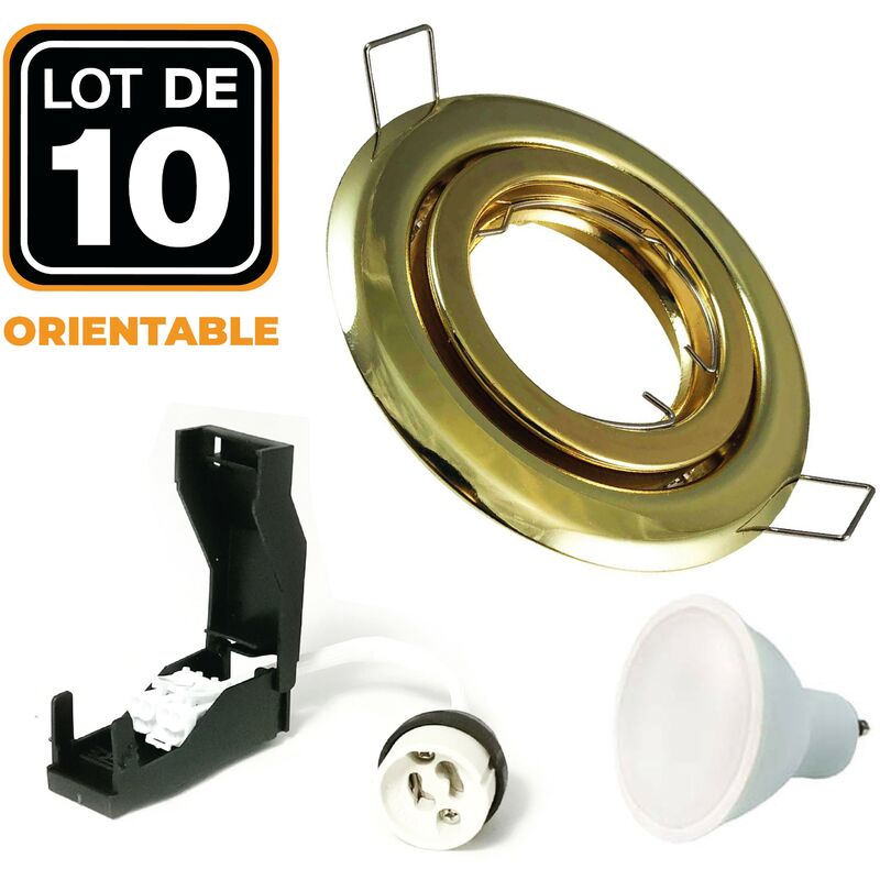 foto del prodotto lotto di 10. illuminazione da incasso per interni 5w 3000k luce calda. gu10 led anello da incasso regolabile e inclinabile lampadina led 