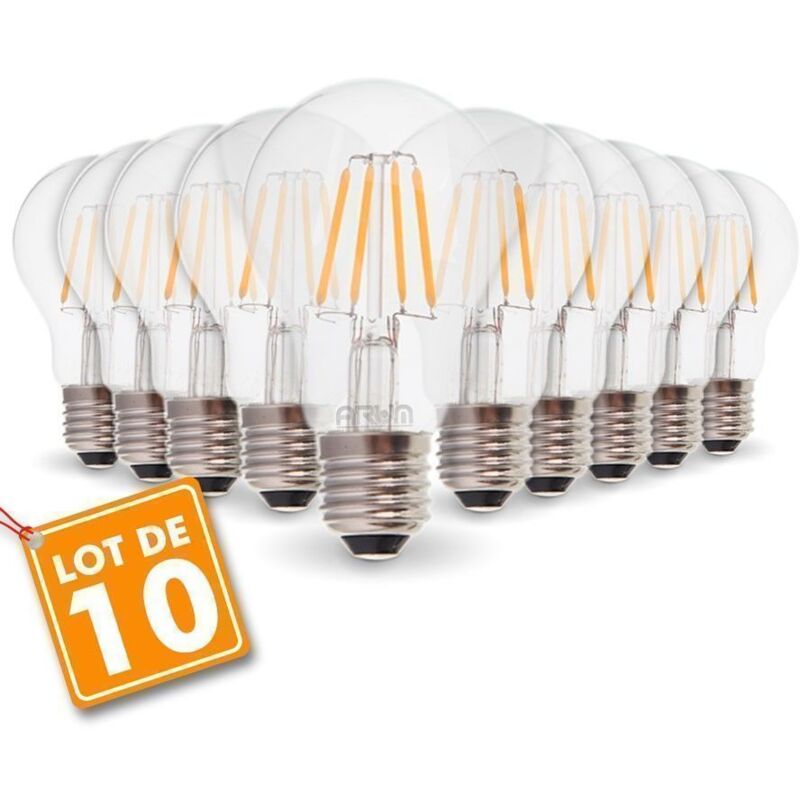 foto del prodotto lotto di 10 lampadine a filamento e27 4w eq. 40w bianco caldo 2700 k.