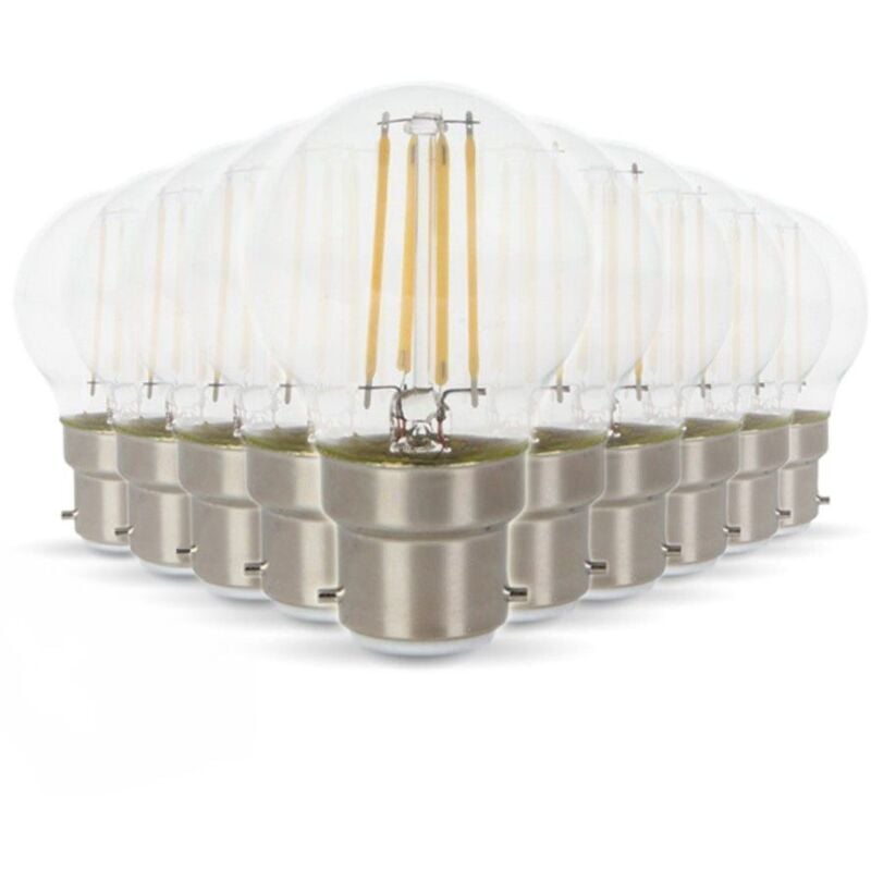 foto del prodotto lotto di 10 lampadine a led b22 g45 4w eq 40w 400lm temp rature de couleur bianco caldo 2700k