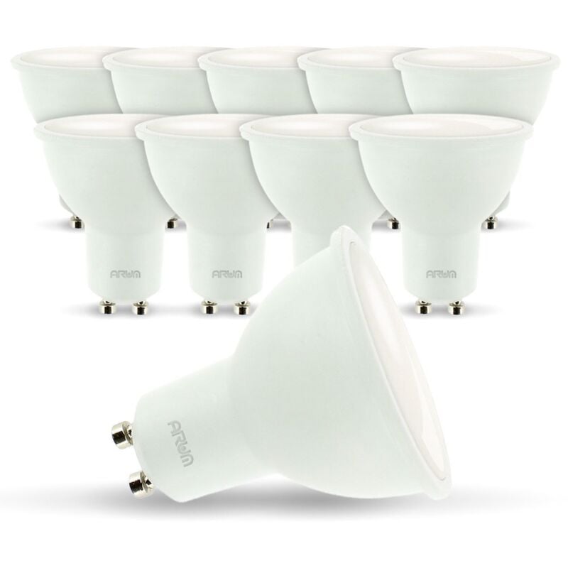 foto del prodotto lotto di 10 lampadine a led gu10 7w eq 60w temp rature de couleur bianco caldo 2700k