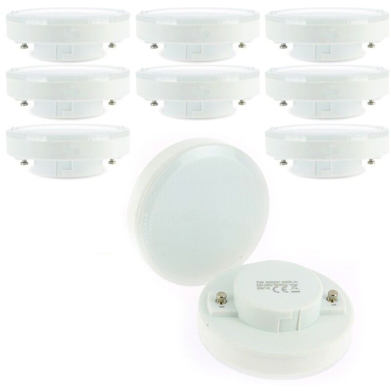 foto del prodotto lotto di 10 lampadine a led gx53 7w eq 50w temp rature de couleur 6000k bianco freddo