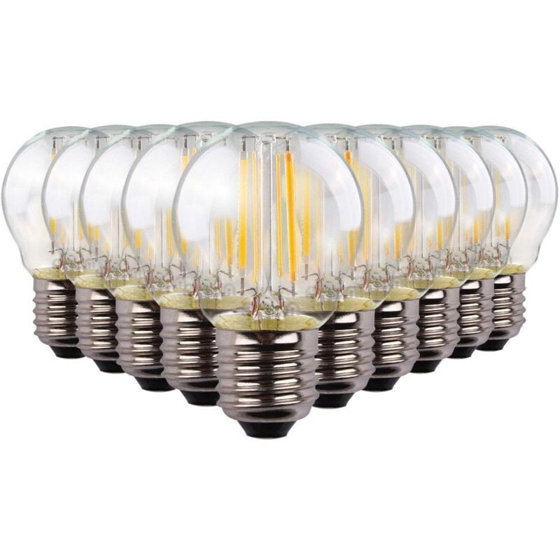 foto del prodotto lotto di 10 lampadine led 4w eq 40w filamento e27 g45