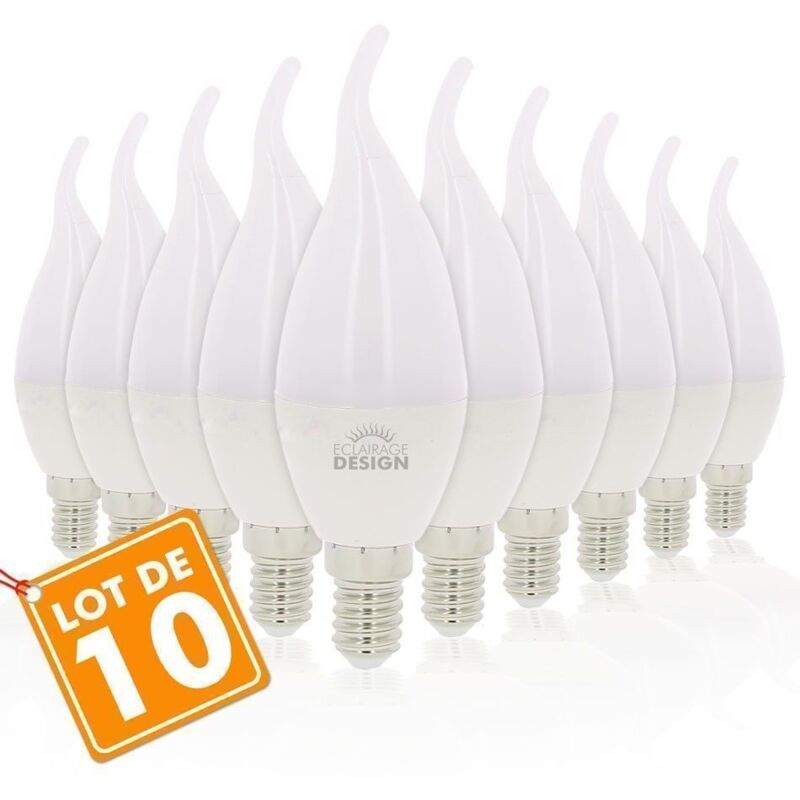 foto del prodotto lotto di 10 lampadine led e14 flame 6w eq 40w temp rature de couleur bianco neutro 4000k