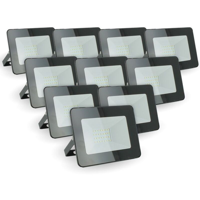 foto del prodotto lotto di 10 proiettori led da esterno 20w ip65 temp rature de couleur 6000k bianco freddo