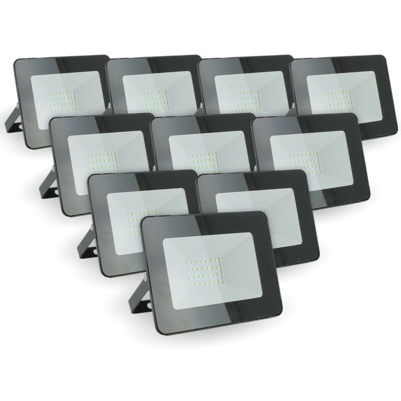 foto del prodotto lotto di 10 proiettori led da esterno 20w ip65 temp rature de couleur bianco neutro 4000k
