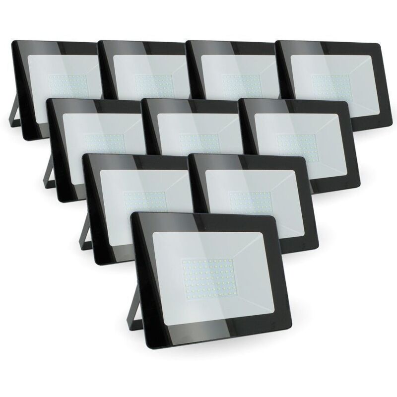foto del prodotto lotto di 10 proiettori led da esterno 50w ip65 temp rature de couleur bianco neutro 4000k
