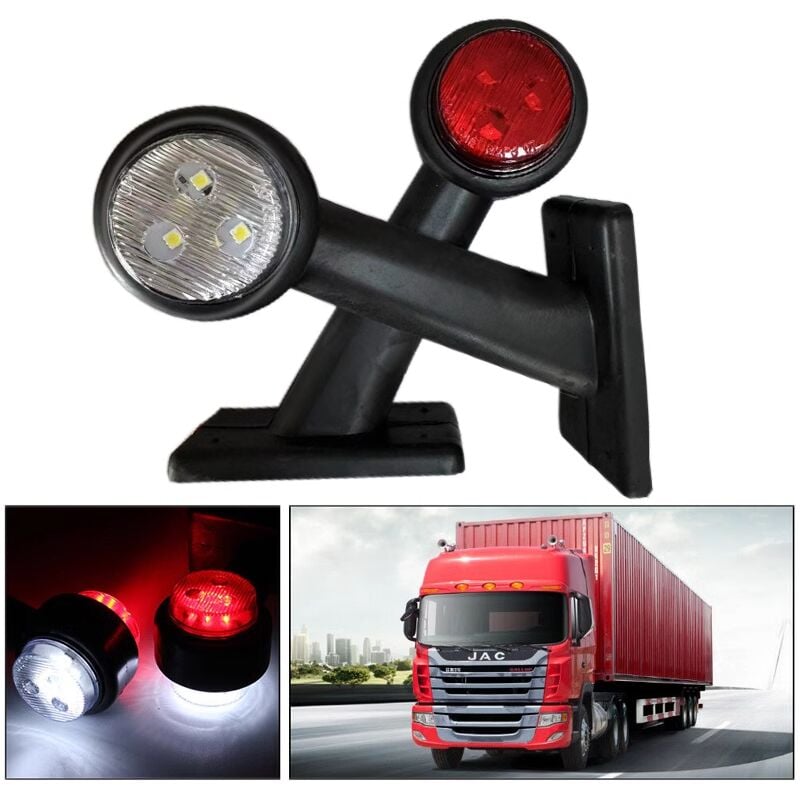 foto del prodotto lotto di 2 feux de position lat raux 12 v led 15 cm per remorque camion