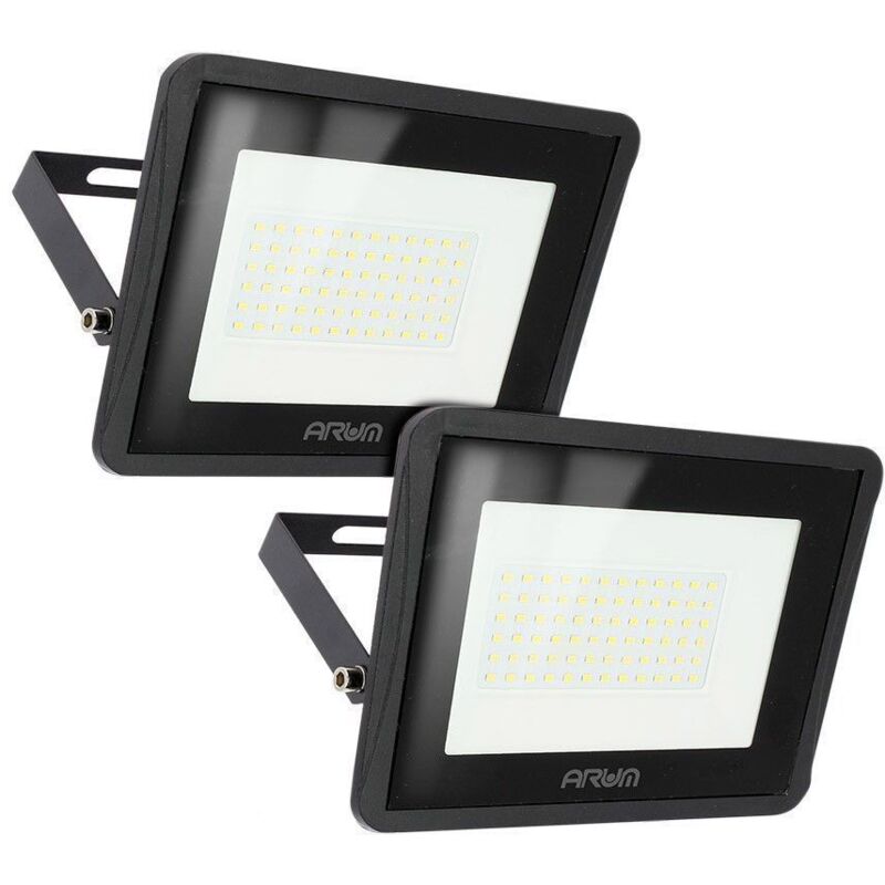 foto del prodotto lotto di 2 proiettori a led 50w alta luminosit 4500 lumen ip65 temp rature de couleur 6000k bianco freddo