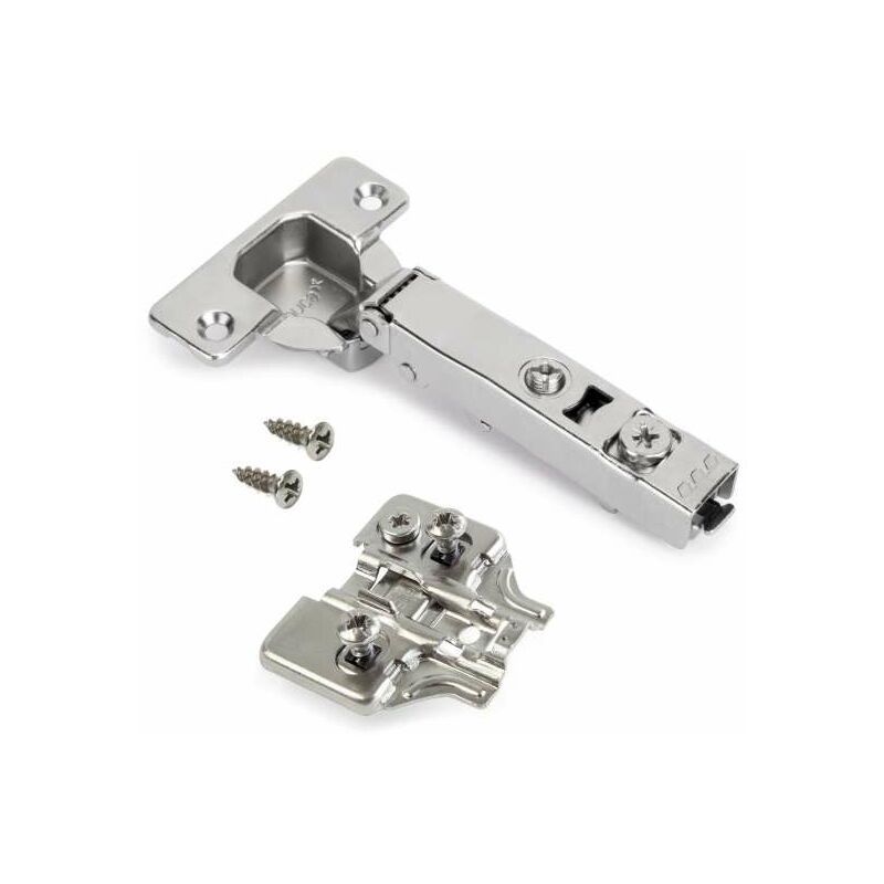 foto del prodotto lotto di 20 cerniere collo dritto x92n e basette di montaggio misto, diametro 5x9,5 mm, altezza 0, acciaio, nichelato emuca